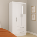 Ver imagem 4 de Guarda-roupa Solteiro Nobre 3 Portas 2 Gavetas - Branco