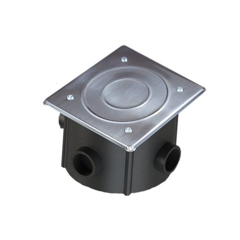 Caixa de Passagem Tampa Inox Para Iluminação De Piscina 12 x 12cm - Brustec