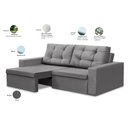 Ver imagem 4 de Sofá Retrátil 2 Lugares 1,80m Liz Suede Cinza Adonai Estofados