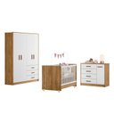 Ver imagem 2 de Quarto de Bebê Completo Guarda-roupa 4 Portas, Berço Mini Cama Encanto e Cômoda 4 Gavetas Pérola