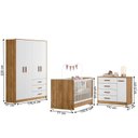 Ver imagem 3 de Quarto de Bebê Completo Guarda-roupa 4 Portas, Berço Mini Cama Encanto e Cômoda 4 Gavetas Pérola
