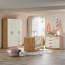 Ver imagem 1 de Quarto de Bebê Completo Guarda-roupa 4 Portas, Berço Mini Cama Encanto e Cômoda 4 Gavetas Pérola