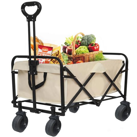 Carrinho Vagao Utilitario Dobravel Carga Roda Grande Capacidade Caçamba Armazenamento Terreno Jardim