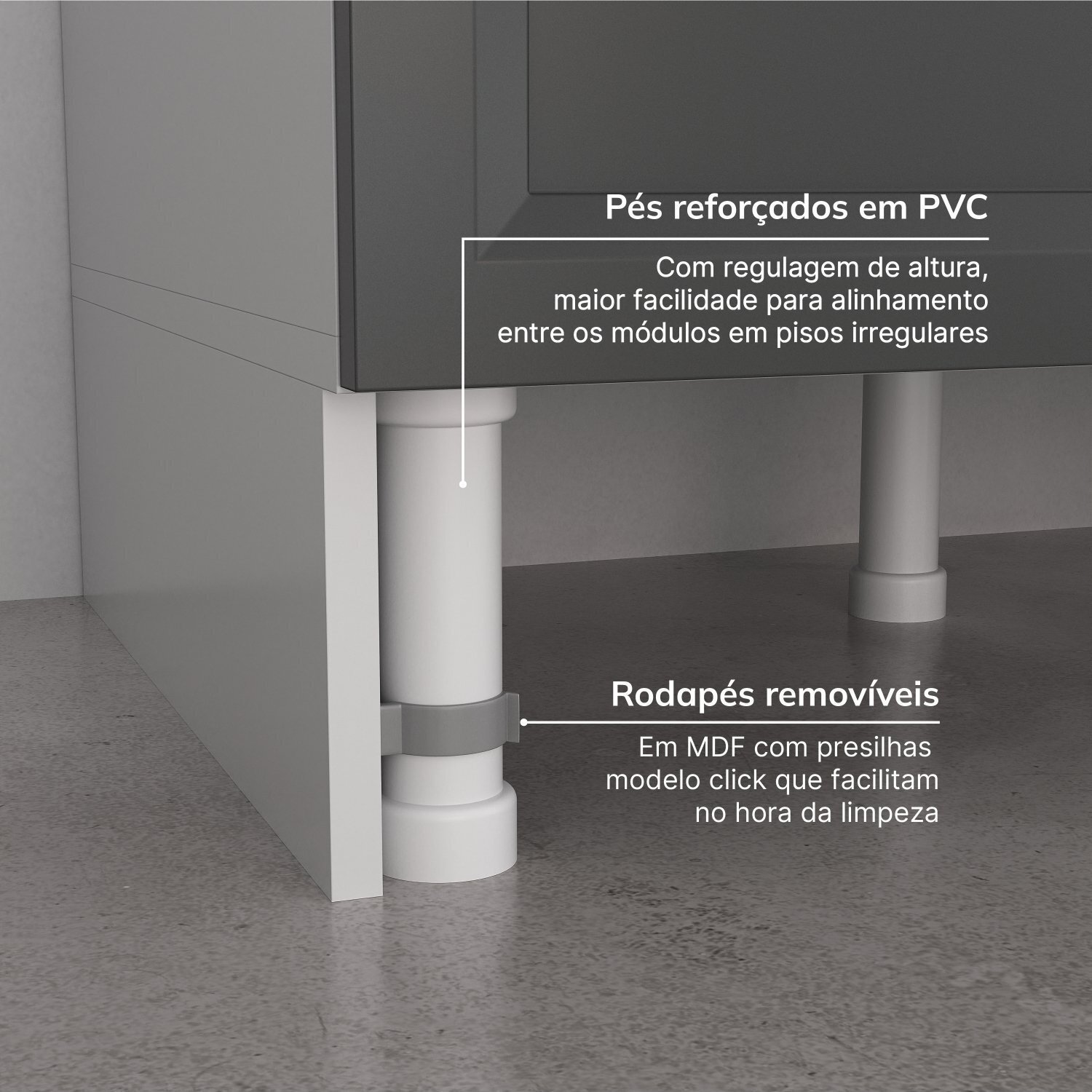 Cozinha Compacta 4 Peças 1 Paneleiro Duplo 2 Aéreos 1 Balcão Soho Cabecasa Madeiramadeira - 8