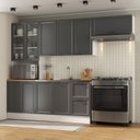 Ver imagem 2 de Cozinha Compacta 4 Peças 1 Paneleiro Duplo 2 Aéreos 1 Balcão Soho CabeCasa MadeiraOriginals