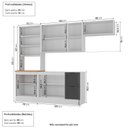 Ver imagem 4 de Cozinha Compacta Planejada 4 Peças 1 Paneleiro Duplo 2 Aéreos 1 Balcão Soho CabeCasa MadeiraOriginals Cinza/Branco/Grafite