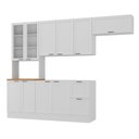 Ver imagem 3 de Cozinha Compacta Planejada 4 Peças 1 Paneleiro Duplo 2 Aéreos 1 Balcão Soho CabeCasa MadeiraOriginals Branco