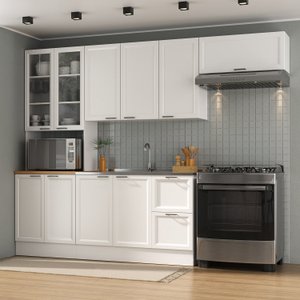 Cozinha Compacta 4 Peças 1 Paneleiro Duplo 2 Aéreos 1 Balcão Soho CabeCasa MadeiraOriginals