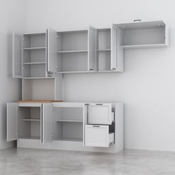 Cozinha Compacta 4 Peças 1 Paneleiro Duplo 2 Aéreos 1 Balcão Soho Cabecasa Madeiramadeira - 9
