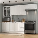 Ver imagem 1 de Cozinha Compacta Planejada 4 Peças 1 Paneleiro Duplo 2 Aéreos 1 Balcão Soho CabeCasa MadeiraOriginals Branco