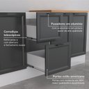 Ver imagem 7 de Cozinha Compacta Planejada 5 Peças 1 Paneleiro Duplo 2 Aéreos 2 Balcões Soho CabeCasa MadeiraOriginals Cinza/Branco/Grafite