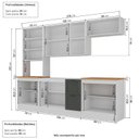Ver imagem 4 de Cozinha Compacta Planejada 5 Peças 1 Paneleiro Duplo 2 Aéreos 2 Balcões Soho CabeCasa MadeiraOriginals Cinza/Branco/Grafite