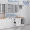 Ver imagem 6 de Cozinha Compacta Planejada 5 Peças 1 Paneleiro Duplo 2 Aéreos 2 Balcões Soho CabeCasa MadeiraOriginals Branco