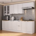 Ver imagem 1 de Cozinha Compacta Planejada 5 Peças 1 Paneleiro Duplo 2 Aéreos 2 Balcões Soho CabeCasa MadeiraOriginals Branco