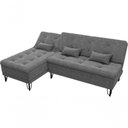 Ver imagem 3 de Sofá Cama com Chaise 3 Lugares 2,00 Mts Nice Matrix Chumbo