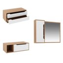 Ver imagem 2 de Conjunto de Banheiro com Gabinete Suspenso 1 Gaveta, Espelheira e Armário com Rodízio