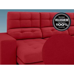 Sofá Jobim 2,05m Assento Retrátil e Reclinável Velosuede - NETSOFAS - 7