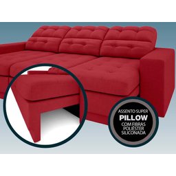 Sofá Jobim 2,05m Assento Retrátil e Reclinável Velosuede - NETSOFAS - 6
