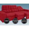 Sofá Jobim 2,05m Assento Retrátil e Reclinável Velosuede - NETSOFAS - 5