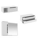 Ver imagem 2 de Conjunto de Banheiro com Gabinete Suspenso 1 Gaveta, Espelheira e Armário com Rodízio