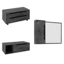 Ver imagem 2 de Conjunto de Banheiro com Gabinete Suspenso 1 Gaveta, Espelheira e Armário com Rodízio