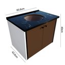 Ver imagem 7 de Gabinete para Banheiro 60 cm Fenix Nero Branco/Marrom/Preto