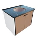 Ver imagem 3 de Gabinete para Banheiro 60 cm Fenix Nero Branco/Marrom/Preto