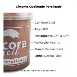 Cimento Queimado com Efeito Perolizado Decora Fácil 1kg - Gold Rosé - 5