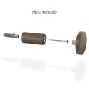 Ver imagem 6 de Espelho Decorativo Adnet Marrom Alça Corino Rajado 40 cm Redondo Marrom/Rajado, 40 cm