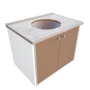 Ver imagem 3 de Gabinete Estruturado Fenix Marmo 60 cm - 15 mm Branco/Bege