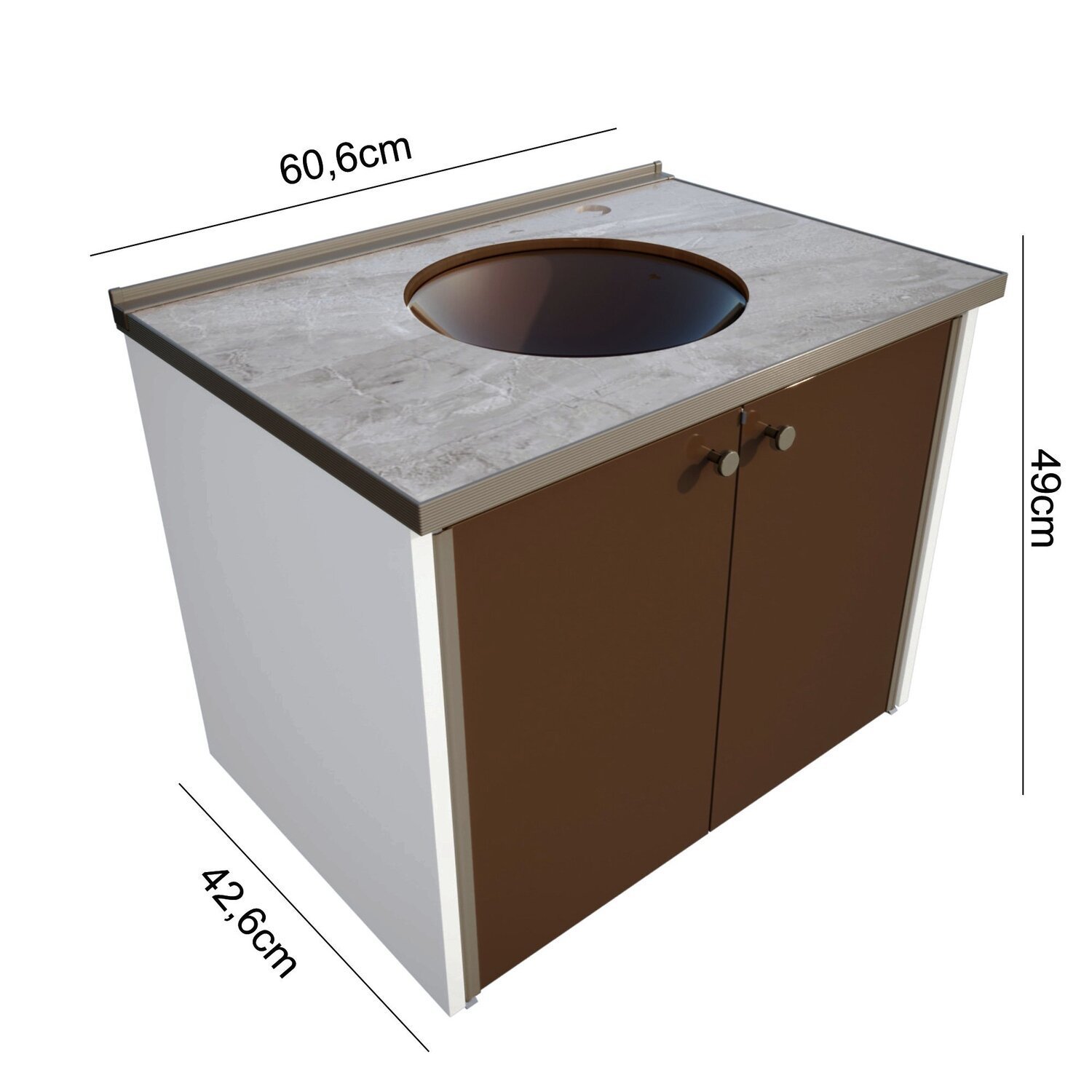 Gabinete Estruturado Fenix Marmo 60 Cm - 15 Mm - 4