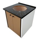 Ver imagem 2 de Gabinete para Banheiro 42 cm Fenix Nero Branco/Marrom/Preto