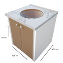 Ver imagem 3 de Gabinete para Banheiro 42cm Fenix Marmo Branco/Bege