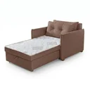 Ver imagem 6 de Sofá Cama Solteiro Linho Marrom Montreal 95cm