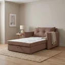 Ver imagem 1 de Sofá Cama Solteiro Linho Marrom Montreal 95cm
