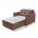 Ver imagem 4 de Sofá Cama Solteiro Linho Marrom Montreal 95cm