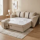 Ver imagem 1 de Sofá Cama Casal 2 Lugares Suede Bege Tropical 165cm