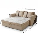 Ver imagem 4 de Sofá Cama Casal 2 Lugares Suede Bege Tropical 165cm