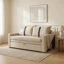 Ver imagem 2 de Sofá Cama Casal 2 Lugares Suede Bege Tropical 165cm