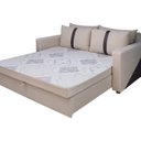 Ver imagem 2 de Sofá Cama Casal Moderno 165x100cm Suede Tropical Bege