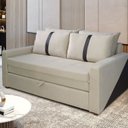 Ver imagem 3 de Sofá Cama Casal Moderno 165x100cm Suede Tropical Bege