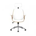Ver imagem 3 de Kit 2 Cadeiras de Escritório Presidente Giratória com Apoia Cabeça Office Lisboa Branco/Marrom Rivatti