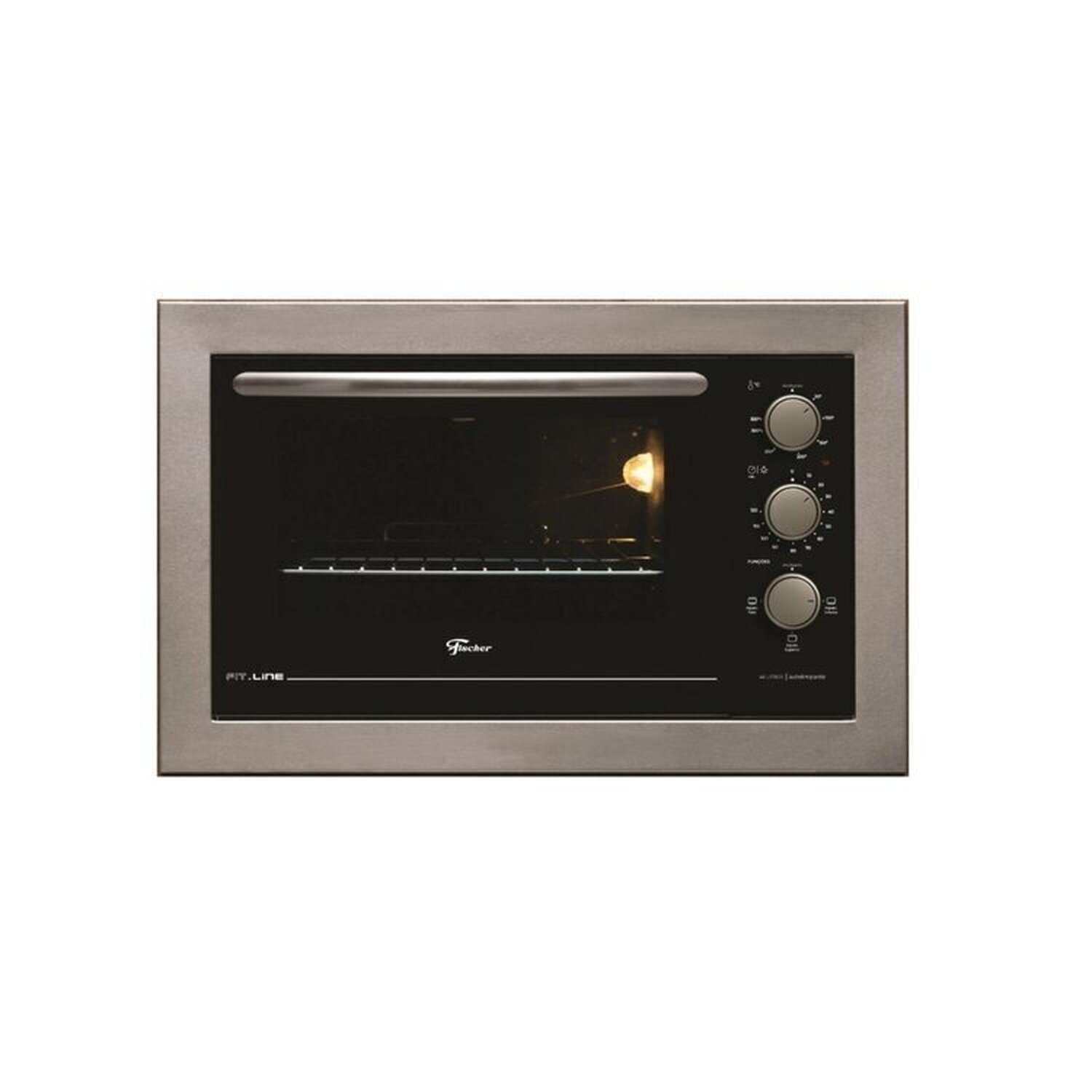 Conjunto de Embutir Completo com Cooktop 5 Bocas e Tripla Chama, Forno 48l Inox, Micro-ondas Inox e Coifa 90cm Inox Fit Line 220v Fischer  - 2