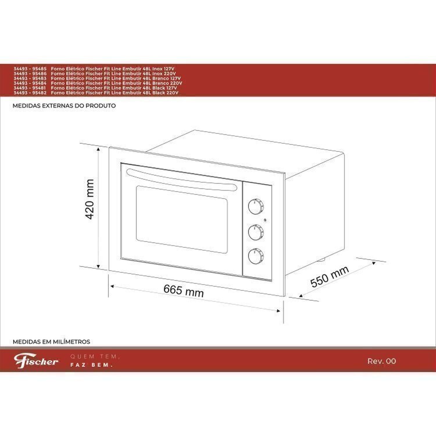 Conjunto de Embutir Completo com Cooktop 5 Bocas e Tripla Chama, Forno 48l Inox, Micro-ondas Inox e Coifa 90cm Inox Fit Line 220v Fischer  - 10