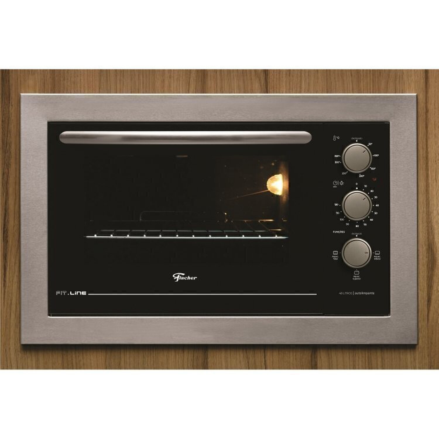 Conjunto de Embutir Completo com Cooktop 5 Bocas e Tripla Chama, Forno 48l Inox, Micro-ondas Inox e Coifa 90cm Inox Fit Line 220v Fischer  - 12