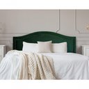 Ver imagem 2 de Cabeceira Casal Curva Luxo 140x60 Veludo Verde - Tachas Fumê