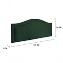 Ver imagem 3 de Cabeceira Casal Curva Luxo 140x60 Veludo Verde - Tachas Fumê