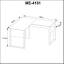 Ver mais imagens de Kit 3 Peças com Escrivaninha em L, Armário com Chave e Estante Alta