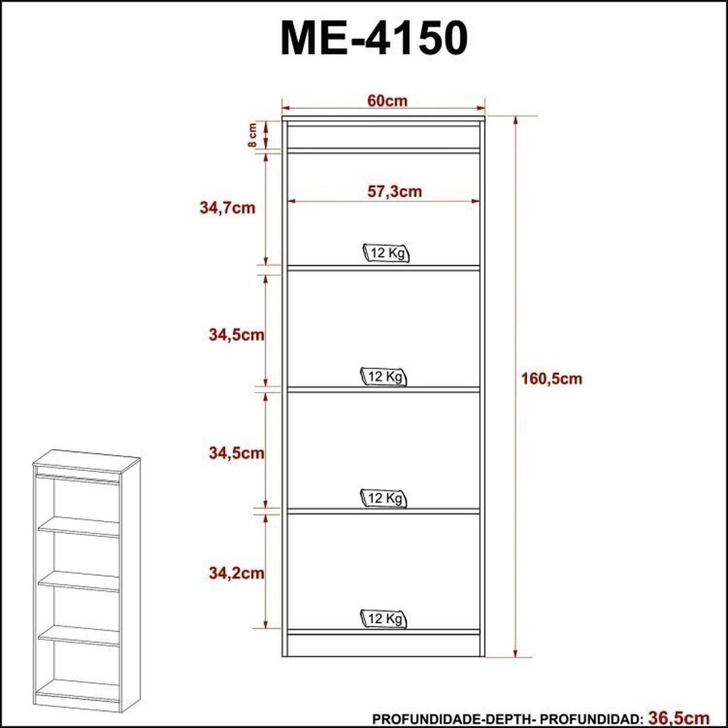 Kit 3 Peças com Escrivaninha em L, Armário com Chave e Estante Alta - 15