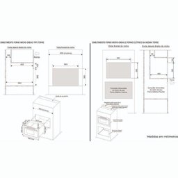 Conjunto Fogão 5b Tc, Forno 50l 220v, Micro-ondas 25l 220v, Coifa Parede 90cm 220v Linha Infinity - 18